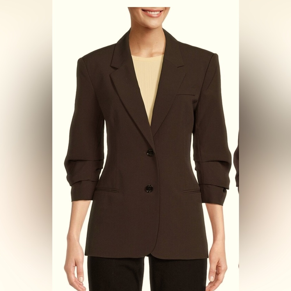 Frame Espresso Brown Blazer -Tailored, Minimalist, Feminine size 10